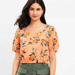Loft Orange‎ Harvest Criss Cross back cropped top Size SP